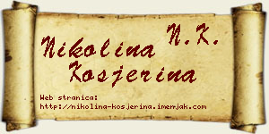 Nikolina Kosjerina vizit kartica